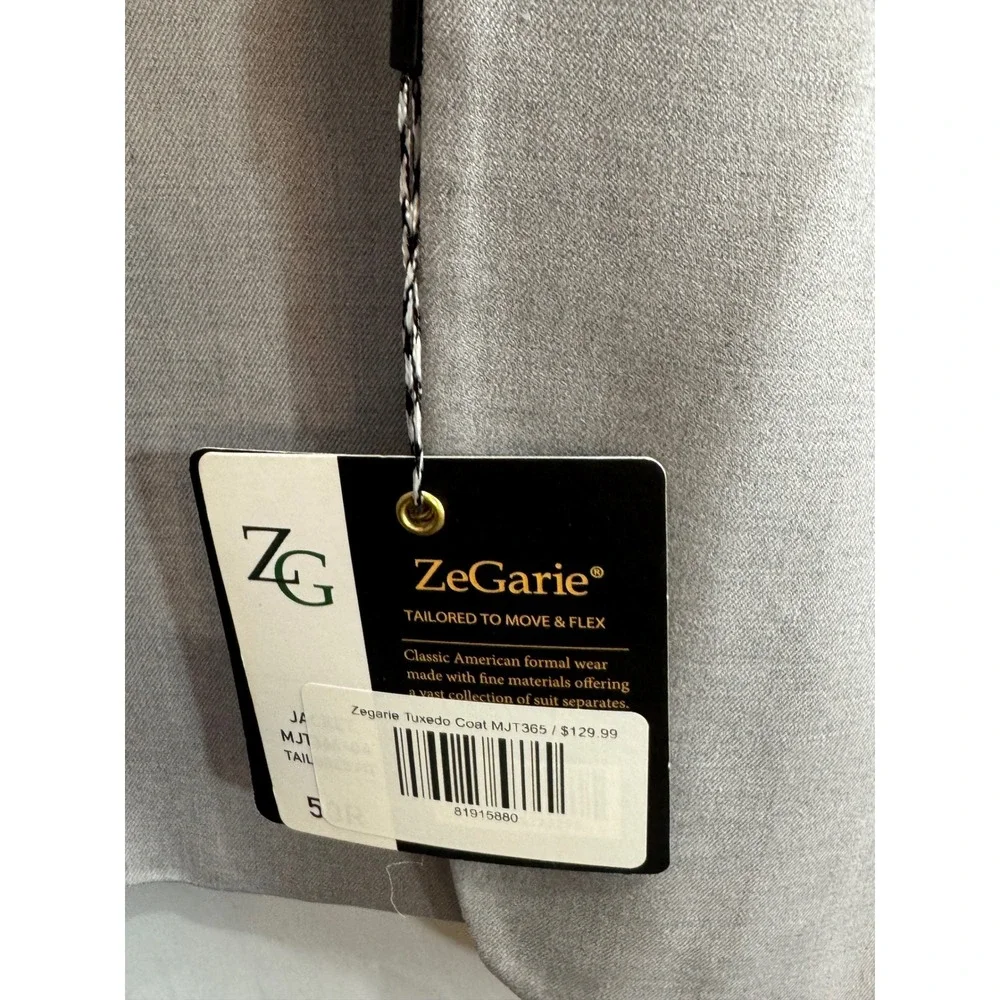 ZeGarie Mens Silver Tuxedo Jacket Shawl Lapel Modern‎ Fit MJT366-04 Grey 50R NEW